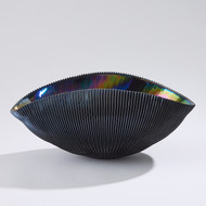 Global Views Pleated Bowl - Black - Lg