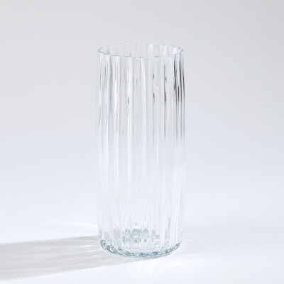 Global Views Pleated Glass Vase - Clear