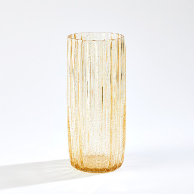 Global Views Pleated Glass Vase - Golden Flake