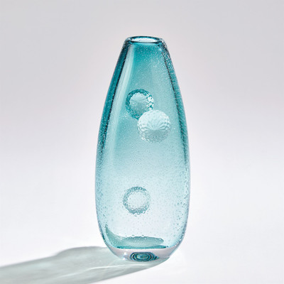 Global Views Pom Pom Vase - Azure