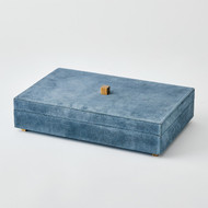 Global Views Posh Box - Dusty Blue Suede - Lg