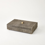 Global Views Posh Box - Grey Suede - Lg