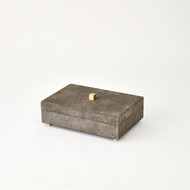 Global Views Posh Box - Grey Suede - Sm