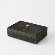 Global Views Posh Box - Hair - On - Hide Green - Sm