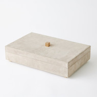 Global Views Posh Box - Parchment Suede - Lg