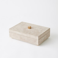Global Views Posh Box - Parchment Suede - Sm