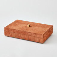 Global Views Posh Box - Rust Suede - Lg
