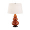 Small Triple Gourd Table Lamp - Deep Patina Bronze - Cinnamon