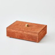 Global Views Posh Box - Rust Suede - Sm