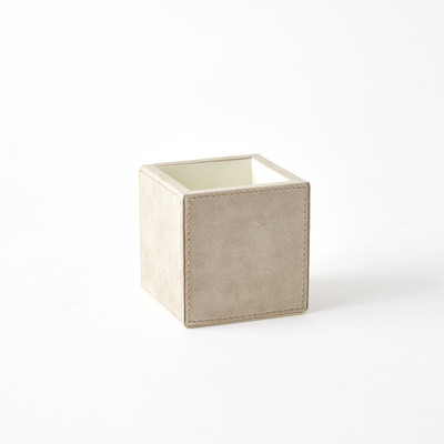 Global Views Posh Pencil Cup - Parchment Suede