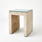 Global Views Posh Side Table - Parchment Suede