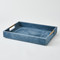 Global Views Posh Tray - Dusty Blue Suede - Lg