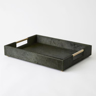 Global Views Posh Tray - Hair - On - Hide Green - Lg