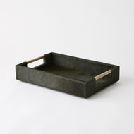Global Views Posh Tray - Hair - On - Hide Green - Sm