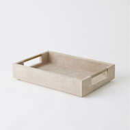 Global Views Posh Tray - Parchment Suede - Sm