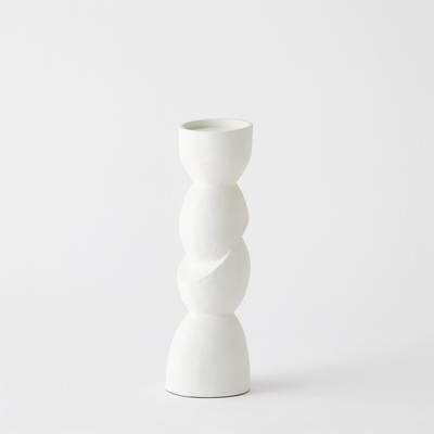 Global Views Pradier Candle Holder - White - Lg