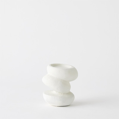 Global Views Pradier Candle Holder - White - Sm