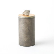 Global Views Quarry Jar - Grey - Gold Leaf - Med