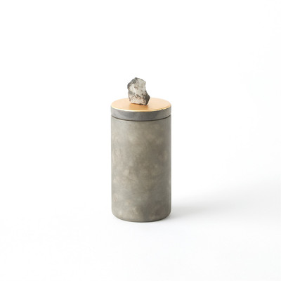Global Views Quarry Jar - Grey - Gold Leaf - Sm
