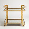 Global Views Quartz Stud Bar Cart - Gold Leaf