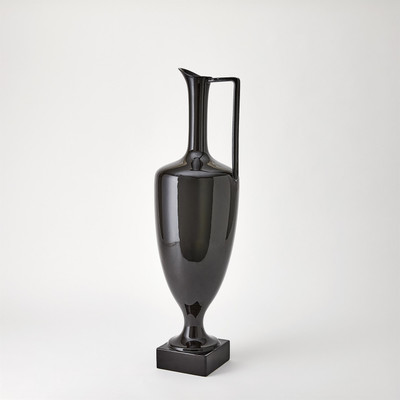 Global Views Quiet Curve Urn - Black - Lg