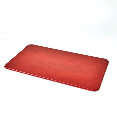 Global Views Radius Edge Leather Desk Blotter - Deep Red