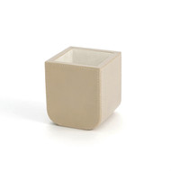 Global Views Radius Edge Leather Pencil Cup - Beige