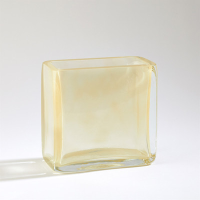 Global Views Rectangle Block Vase - Gold - Lg