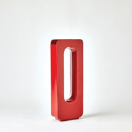 Global Views Rectangle Vase - Deep Red - Med