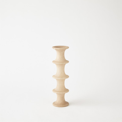 Global Views Ridge Alabaster Candlestick - Sand - Lg