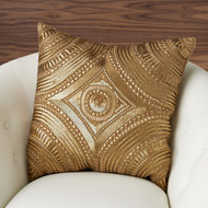 Global Views Roman Beaded Pillow - Gold