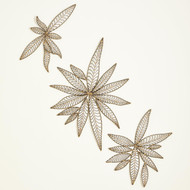 Global Views S - 3 Leaf Wall Decor - Natural Iron