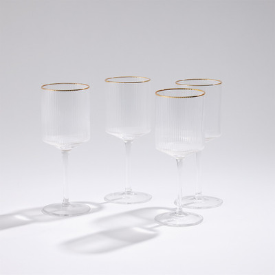 Global Views S - 4 Winston Red Wine Glasses
