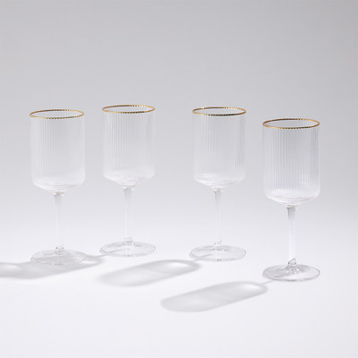 Global Views S - 4 Winston White Wine Glasses
