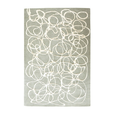 Global Views Scribble Rug - Grey - Ivory - 5 x 8