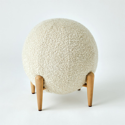 Global Views Shearling Ball Stool
