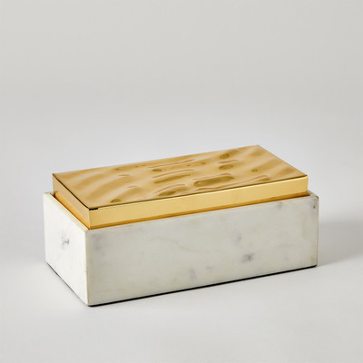 Global Views Shimmer Box - Brass - Lg