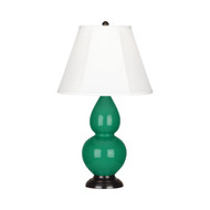 Small Double Gourd Table Lamp - Deep Patina Bronze - Eggplant
