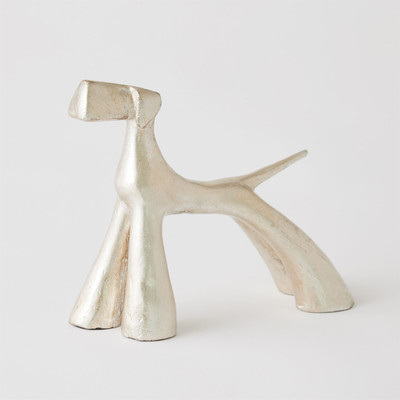 Global Views Show Dog Sculpture - Silver Leaf