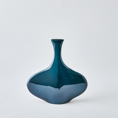 Global Views Silhouette Vase - Reactive Blue - Wide