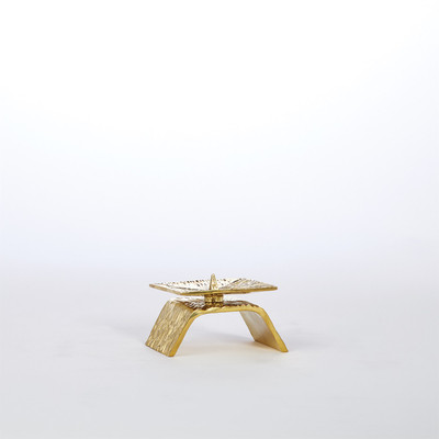 Global Views Single Torch Candleholder - Brass