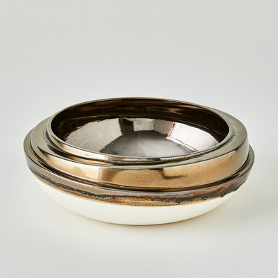 Global Views Slant Stack Bowl - Reactive Bronze