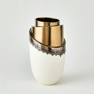 Global Views Slant Stack Vase - Reactive Bronze - Lg