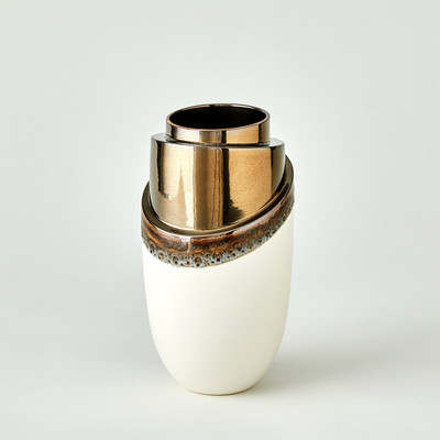 Global Views Slant Stack Vase - Reactive Bronze - Sm