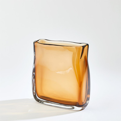 Global Views Soft Rectangle Vase - Dark Amber