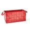 Global Views Soft Woven Leather Basket - Deep Red - Lg