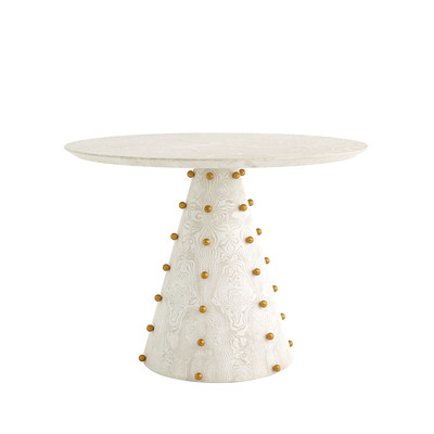 Global Views Spheres Center Table - White Burl - 40 Dia