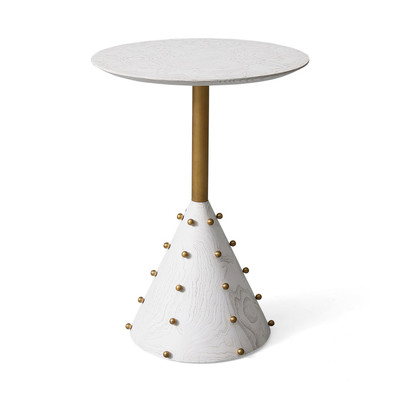 Global Views Spheres Drink Table - White Burl