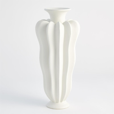 Global Views Spicchi Line Vase - Matte White