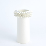 Global Views Spike Cylinder Vase - White - Sm